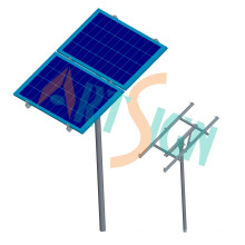 Single Pole Ground Bracketing System for Stand Alone Solar Power System